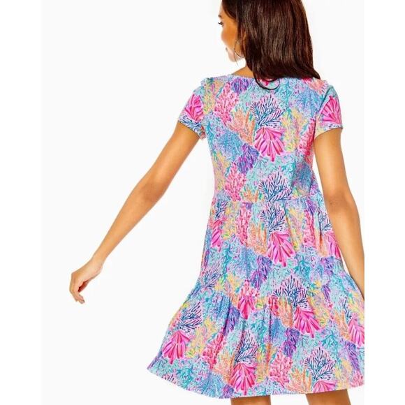 Lilly Pulitzer Geanna Short Sleeve Dress in Splashdance Size Small Style 010343 - Picture 2 of 7